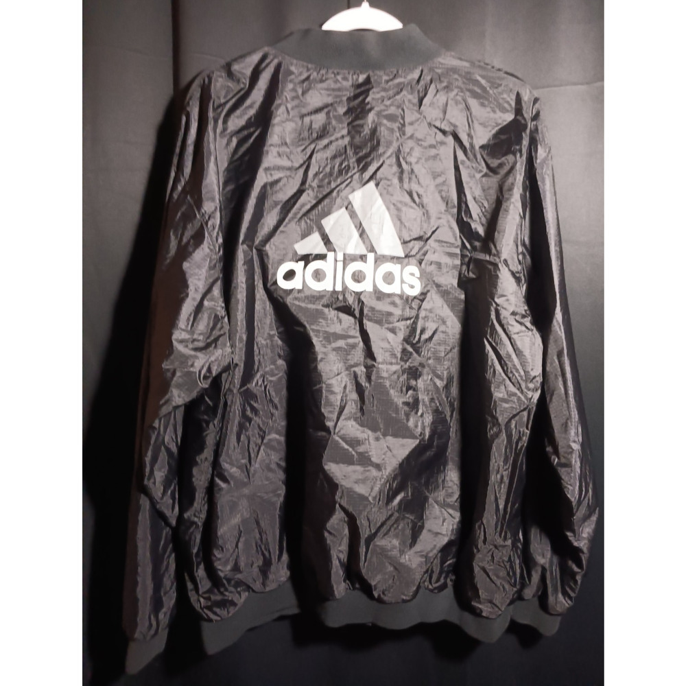 Vintage Adidas Pullover Windbreaker Jacket Men’s L Black White Logo Streetwear